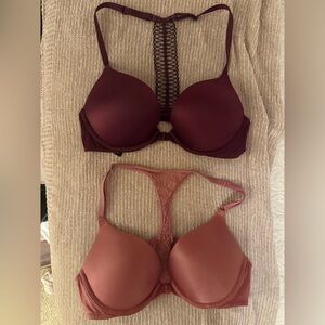 Victoria's Secret Bombshell Burgundy and Rose Bra Set